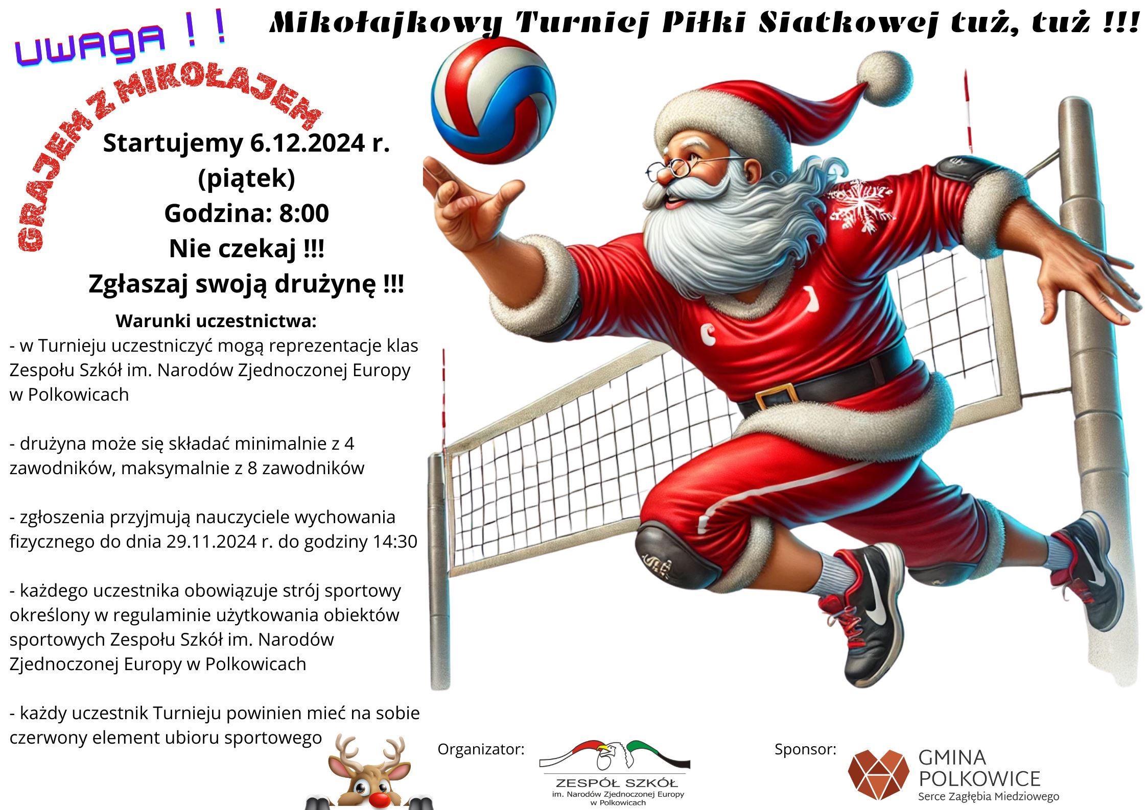 Grajem z Mikołajem TM w piłce siatkowej 2024 plakat