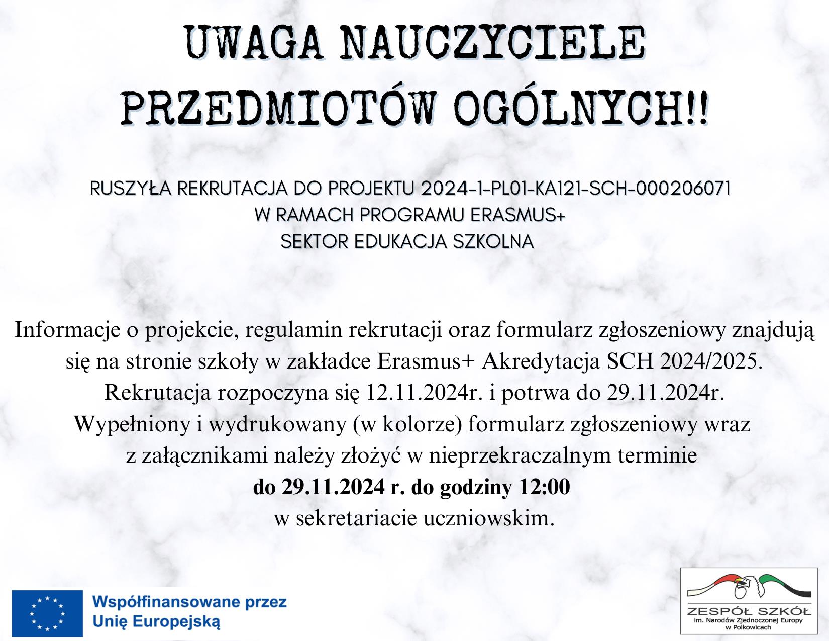 Rekrutacja nauczyciele SCH